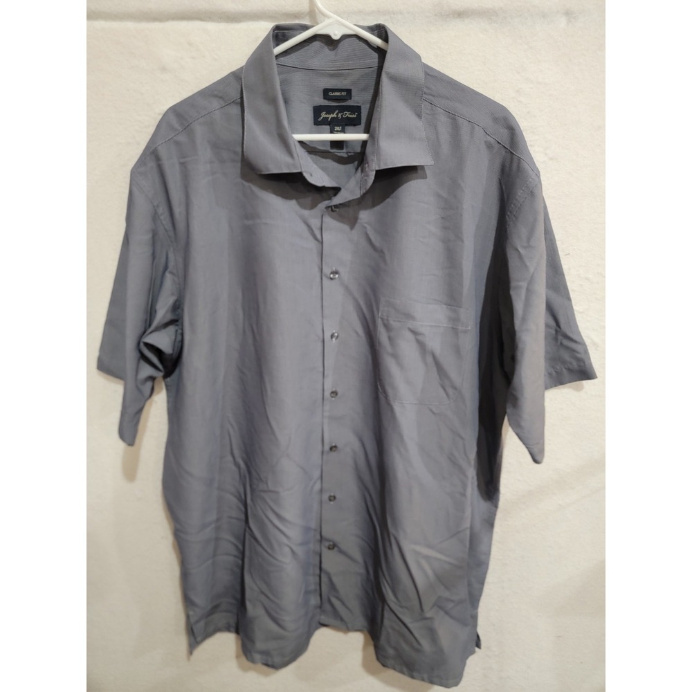 Joseph & Feiss Men's 2XLT Blue Micro-Check Modal Blend Tall Shirt
